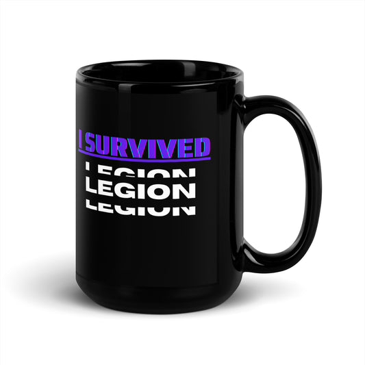 I Survived Legion Black Glossy Mug