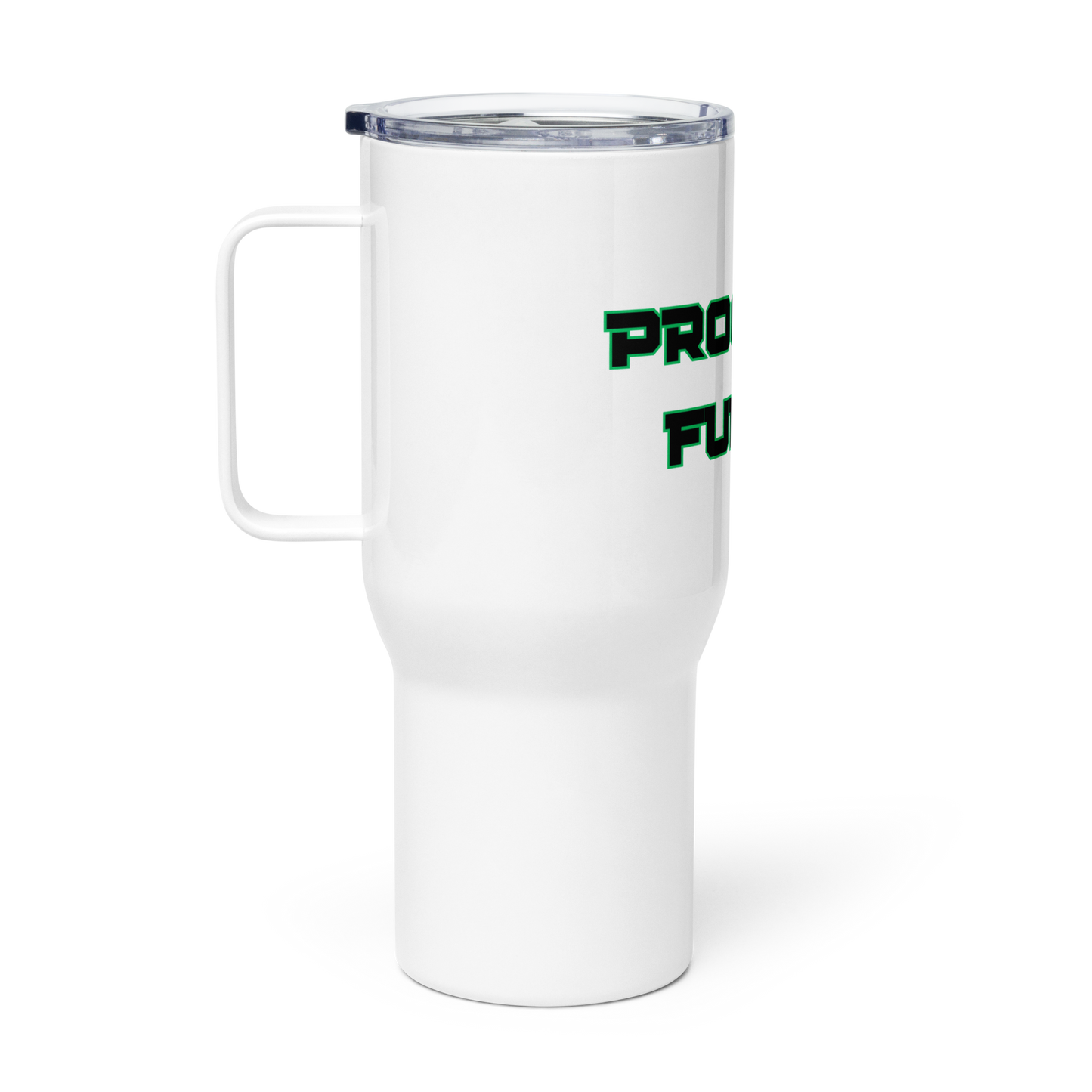 Proof of Funds Travel mug with a handle