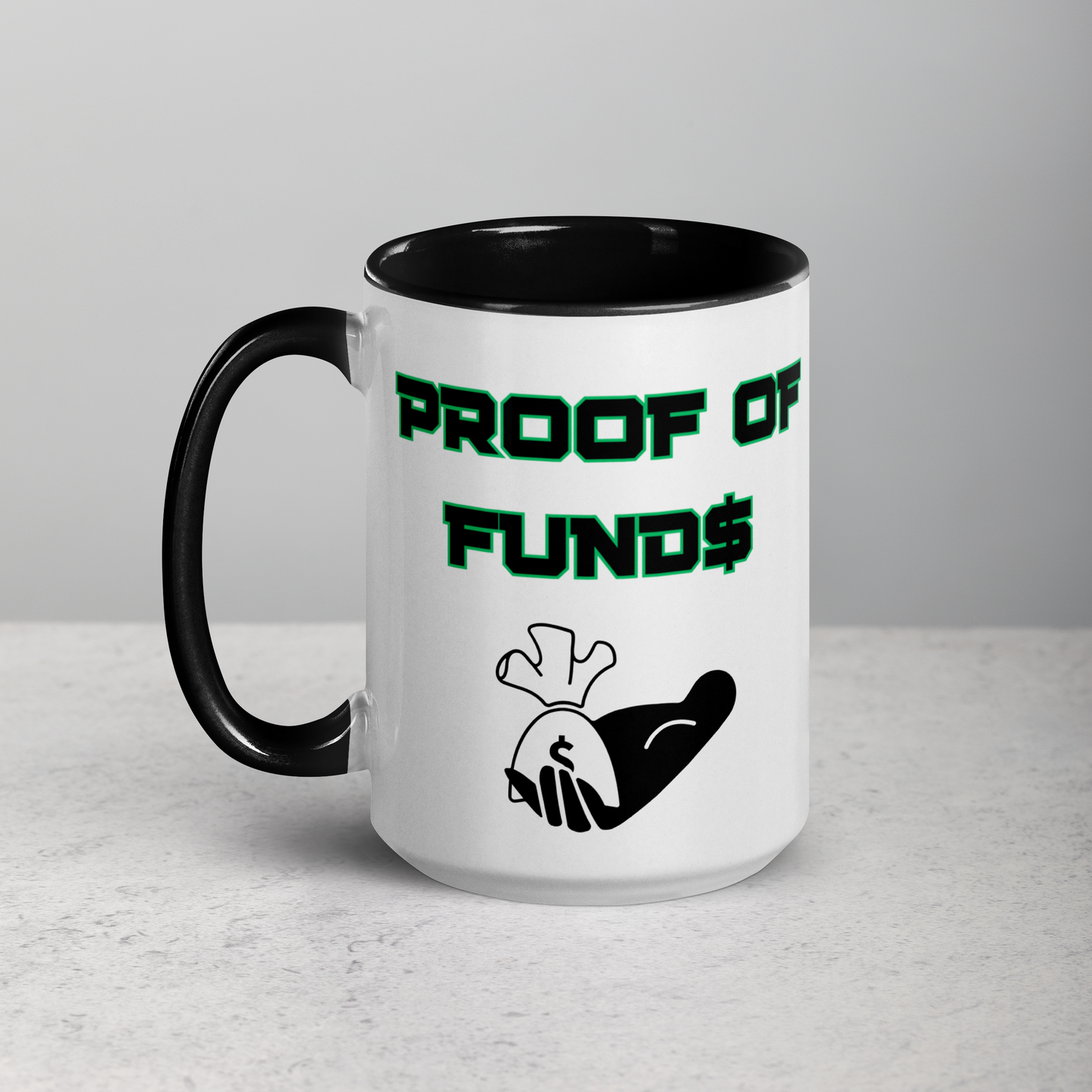 Proof of Funds Mug with Color Inside