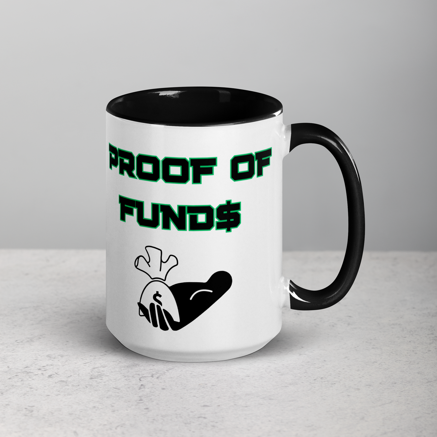 Proof of Funds Mug with Color Inside