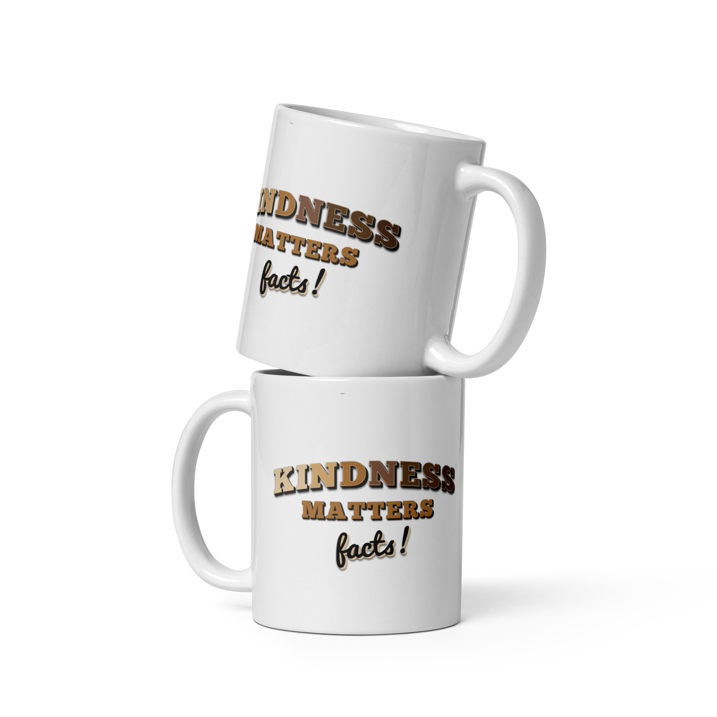 Kindness Matters, Facts! White glossy mug