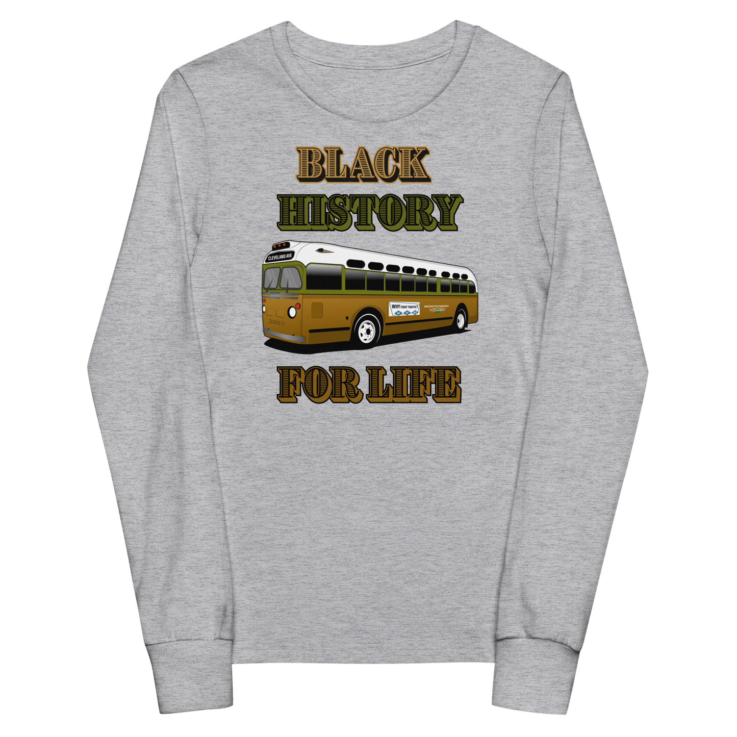 Black History Month Bus-Youth Long Sleeve