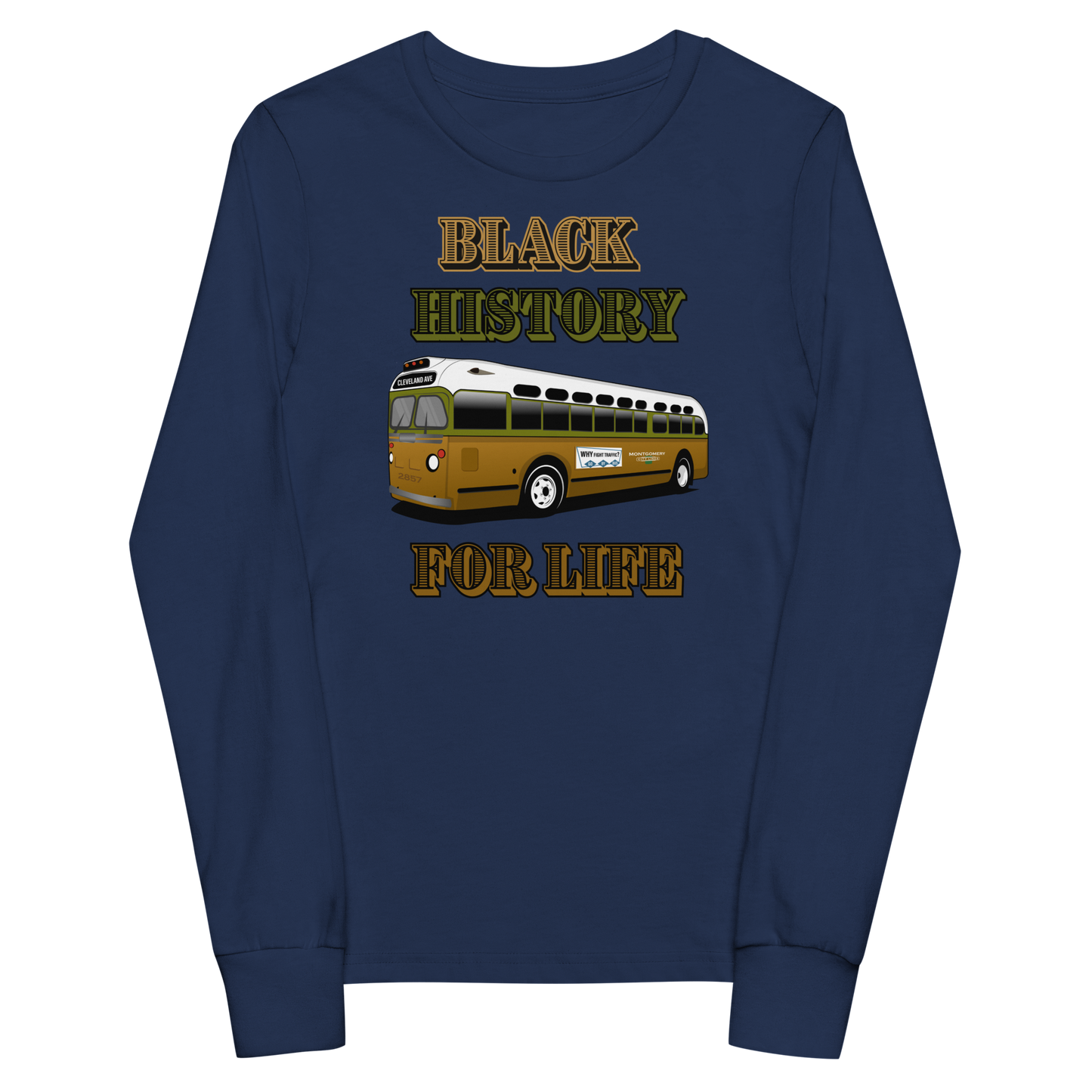 Black History Month Bus-Youth Long Sleeve